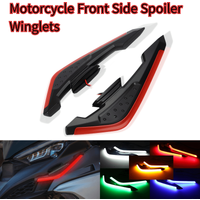 Motorcycle Front Side Spoiler Wing LED Light Kit Aerodynamic Wing Light 12V Universal Spoiler Lamp Modification Motorcycle Decor