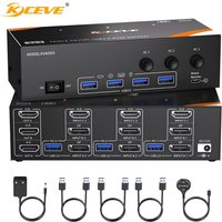 USB 3.0 KVM Switch 3/2 Monitors 3/2 Computers 8K@60Hz/4K@120Hz,HDMI DP KVM for 3/2 PC Share Dual/Triple Monitors Keyboard Mouse
