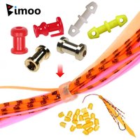 Bimoo 20pcs Jig Assist Hooks Slide Parts Saltwater Fishing Tackle Snapper Silicone Skirts and Rubber Tie Fixed Parts Accessories