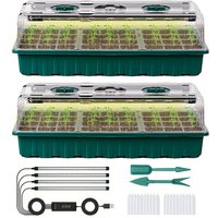 Seed starter tray with grow light, 2-piece 72-compartment nursery tray set, adjustable brightness plant germination tray.