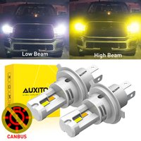 AUXITO 2Pcs LED H4 Bicolor Headlight Canbus High&Low Beam White+Yellow 9003 HB2 Powerful 50W 12V for VW Ford Auto Bulbs 20000LM