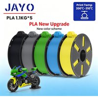 JAYO PLA 3D-Druck-Filament 1,75 mm, 5 Rollen PLA-Kunststoff für 3D-Drucker, 1,1 kg/Rolle, 3D-Druckmaterial, gemischte Farben, kostenloser Versand.