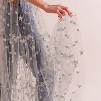 Japanese Large Lace Mesh Patchwork Maid Dress Star V-Neck Sling Dress Summer Tulle Dress Spaghetti Straps Women Cover Up