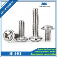 2/50pcs M1.4 M1.6 M2 M2.5 M3 M3.5 M4 M5 M6 M8 DIN967 A2 Stainless Steel Cross Recessed Phillips Pan Truss Washer Head Screw Bolt