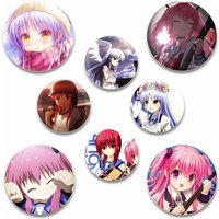 58mm Anime Angel Beats Badge Round Soft Button Pins Cute Creative Character Brooch for Backpack Clothes Decoration Fashion Gifts