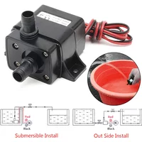 Mini DC12V 3M 240L/H Brushless Motor Submersible Water Pump 12v Water Pump 12V 4.8W Red-black connection