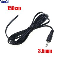 1/5/10pcs 3.5mm Mono Stereo Headset Male Plug With Cable 2 Pole 3.5 mm Audio Jack Adapter AUX Connection Wire DIY Length:150cm