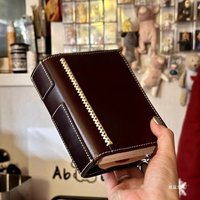 M5 Chocolate Brown Refillable System - Pocket-Sized Leather Binder for Notes on the Go, Unique Portable Journal