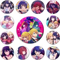 58mm Anime OSHI NO KO Hoshino Ai Coser Shiranui Frill Kurokawa Akane Cosplay COSTUME Badge Pin SPTE Tinplate Brooch Prop Gilf