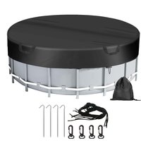 6/8/10/12 FT Pool Covers Waterproof UV Resistant Oxford Foldable Dustproof Pool Winter Cover For Outdoor Garden Hot Tub Blocks