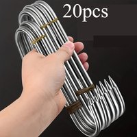 20pcs Heavy-duty S-shaped hook - A curved butcher hook with a tip, used for hanging meat and sausages