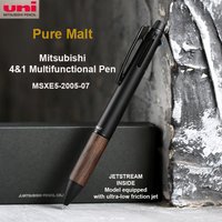 Uni 5 in 1 Pen JETSTREAM Ink Ball-Point Pen Mitsubishi Mechanical Pencil Oak/ Metal Multi-Functional Stationery Writing Supplies