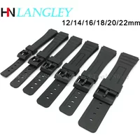 Silicone Watch Strap Sport Diving Rubber Watchband for Casio Watch Accessories 12mm 14mm 16mm 18mm 20mm 22mm Women Men Bracelet