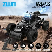 ZWN 1:18 2.4G RC Car With LED Light Alloy Light Spray 2WD Off-road Remote Control Climbing Vehicle Outdoor Cars Toy Gift for Kid