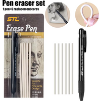 Automatic Pen Style Hard Highlight Sketching Rubber Pens 1 Set With Replaceable Core Sketching Painting Writing Erase Supplies