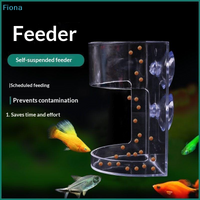 ☽Transparent Self-Suspended Aquarium Feeder with Suction Cups, Prevents Contamination for Fish Tanks