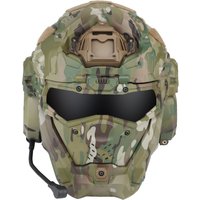 W-Ronin II Tactical Assault Helmet Motorcycle Full Face Protective Helmet with Communication Headset,Anti-fog Fan,Flip Mask