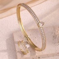 ZAKOL Elegant AAA Zirconia Crown Design Bracelet Ring Set for Women Shiny Zircon Gorgeous Bridal Wedding Jewelry Set