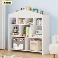 9-Cubby Kids Bookshelf 40.7in Width Bookcase Toddlers Playhouse Cabinet Shelf Storage Toy Shelf for Playroom, Nursery, Kids Room