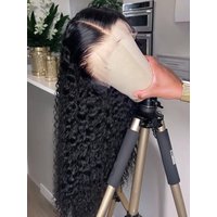 40 Inch Human Hair Wig Deep Wave 13X6 Hd Curly Lace Glueless Human Hair Frontal 7X5 Lace Wigs Natural Black Curly Wig