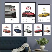 Nissan GTR Toyota Mazda Lexus luxury Car Canvas Painting Modern Posters And Prints Wall Art Picture For Room Decor Cuadros