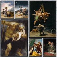 F-Francisco De Goya Poster Stickers Mural Painting Self-Adhesive Wall Decals for Bedroom Living Room Home HD Decor Gift