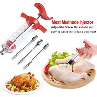 Hot Selling BBQ Meat Syringe Marinade Injector Turkey Chicken Flavor Syringe Kitchen Cooking Syinge Accessories