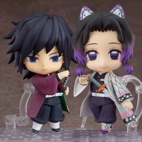 Demon Slayer Kochou Shinobu Giyuu Tomioka 1408/1655 Q Version Interchangeable Face Anime Figure Desktop Ornaments Collect Gift