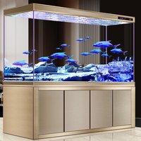 Arowana tank ultra-white glass 1.2 meters medium and large ecological no-change aquarium box lazy bottom filter cabinet