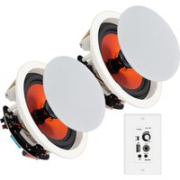 Herdio 6.5'' 2PCS Bluetooth Ceiling Speakers 320 Watt Flush Mount In Wall Amplifier Receiver Perfect For Indoor Home Bathroom