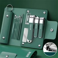 Travel Friendly Stainless Steel 10 Piece Nail Clippers Set Manicure Pedicure Kit Professional Grooming with Ear Digging Spoon