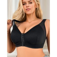 Large size full cup black underwear without steel ring comfortable and easy to put on and take off women underwear MR3441