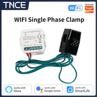 TNCE Tuya Energy Monitor WIFI 1/2gang Meter Switch, Smart Single Phase Clamp 80A Current Transformer Power Consumption Monitor
