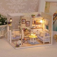 Diy Wooden Casa Roombox Dollhouse With Furniture Light Cover Doll Houses Handmade Assembly Miniature Cafe Toys Birthday Gifts
