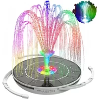6.5W LED Solar Fountain Pump with Lights, for Bird Bath Pool, Solar Water Fountain with Battery, for Outdoor, Garden Decoration