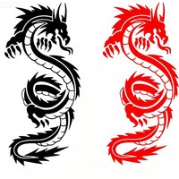 Autocollant de voiture Animaux Mythiques Dragon Décoration Créative pour Coffre de Voiture, Vinyle Imperméable et Anti-UV, 8CM*18CM