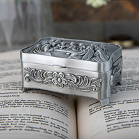 Rosary Necklace Jewelry Storage Box Catholic Christian Rosary Tiny Trinket Case for Earrings Necklace Treasure Organizer