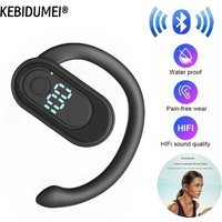 Wireless Headphone Bluetooth 5.4 Handsfree Noise Canceling 180 ° Rotatable Sports Digital Display Earphones Single Ear Earhook