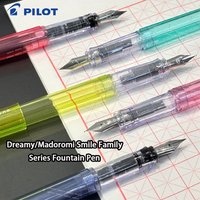 Original Japan Pilot Kakuno Fountain Pen Dreamy Cute Smiley Face Nib Ergonomic Grip Convertible Refillable Ink Calligraphy Pens
