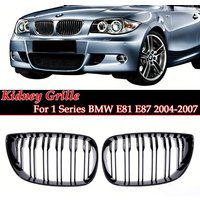 For BMW 1 Series E81 E87 Front Kidney Double /Single Gloss Black Matte Carbon Look M Color Grille 120i 128i 130i 135i 2004-2007