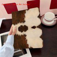 Warm Brown & White Prints iPad Case for Mini 5/6/7 7.9/8.3 Shockproof Silicone Bumper with Stand
