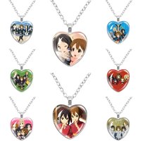 K-ON! Anime Heart Shape Pendant Necklace - Hirasawa Yui Mio Ritsu Tsumugi Azusa Characters Jewelry Gift for Fans