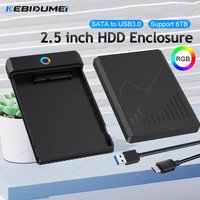 KEBIDUMEI 2.5 HDD/SSD Case SATA to USB Adapter Case 5gbps HD External Hard Drive Enclosure Box for Disk HDD Type USB-C Enclosure