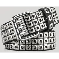 Retro Square Rivet Men'S Belt With Double Row Needle Buckle Women'S Belt Hip-Hop Rock Punk Y2k Style Jeans Men'S And Women'SBelt