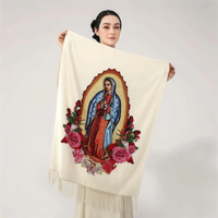 Customized Printed Virgin Mary Of Guadalupe Scarf Men Women Winter Fall Warm Scarves Mexico Catholic Saint Shawl Tassels Wrap