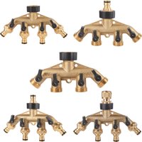 1Pc Female Thread 3/4" Brass 4 Way Garden Hose Diverter NPT Y Type Faucet Connector Garden Irrigation Watering Supplies