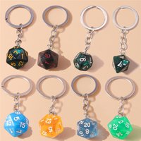 Cute Resin Colorful Dice Keychain Charms Key Ring Pendants for Women Men Car Keyholder Handbag Decor DIY Key Chain Gifts