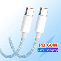 USB C to Type C Fast Charging PD 60W Mobile Phone Date Transmission Cable For iPhone Huawei Type C Nylon Braided Charger Cable