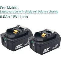 2 Stück Neueste Version BL1860 18V 6000mAh Li-Ionen-Akku für Makita Batterie 18 V BL1830 BL1840 BL1850 BL1860B BL1860