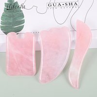 Rose Quartz Gouache Scraper Gua Sha Massage For Face Natural Gouache Stone GuaSha Massage Tools Body Facial Jade Massager Set